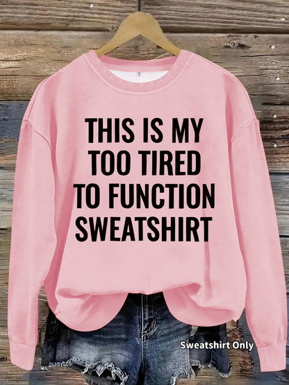 Slogan pattern printed round neck sweatshirt