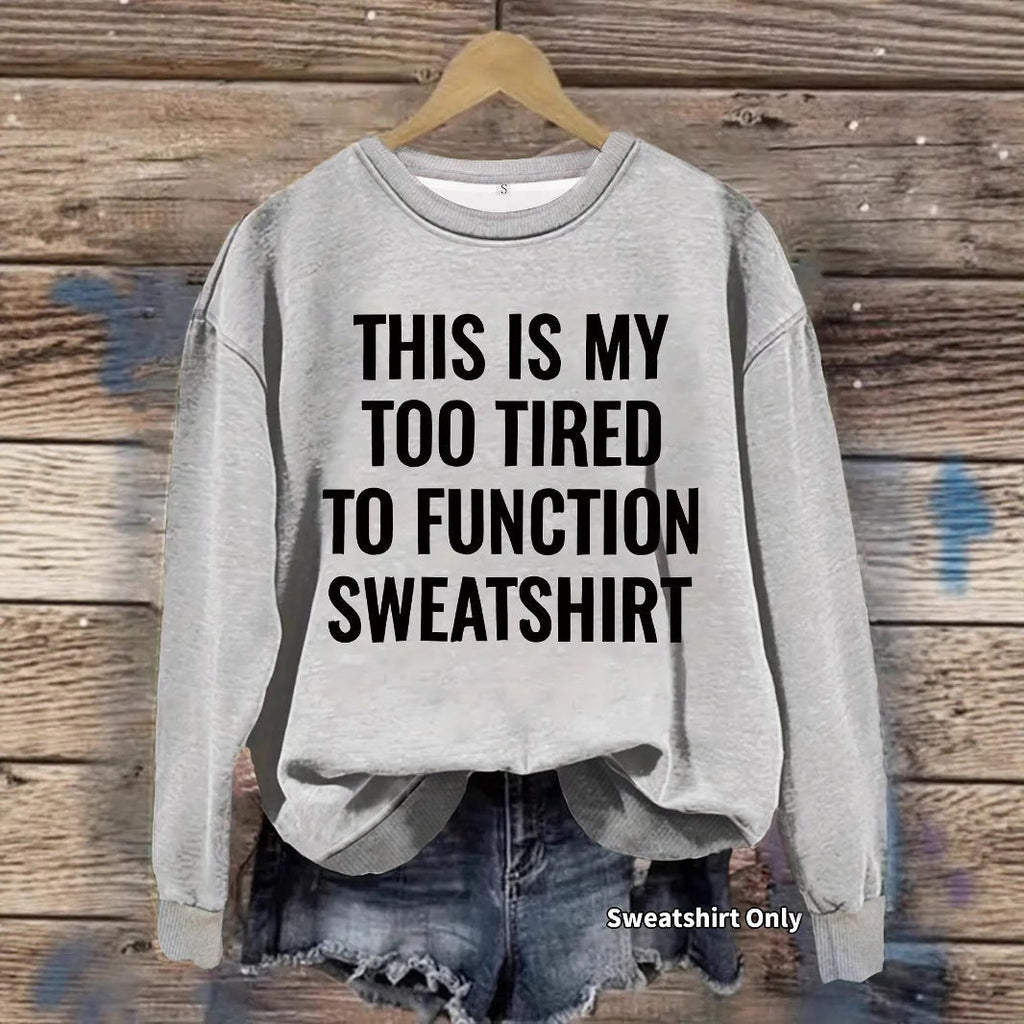 Slogan pattern printed round neck sweatshirt