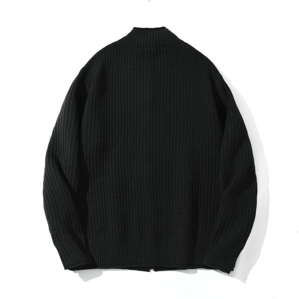 Solid Color Knit Texture Loose Casual Sweater Coat