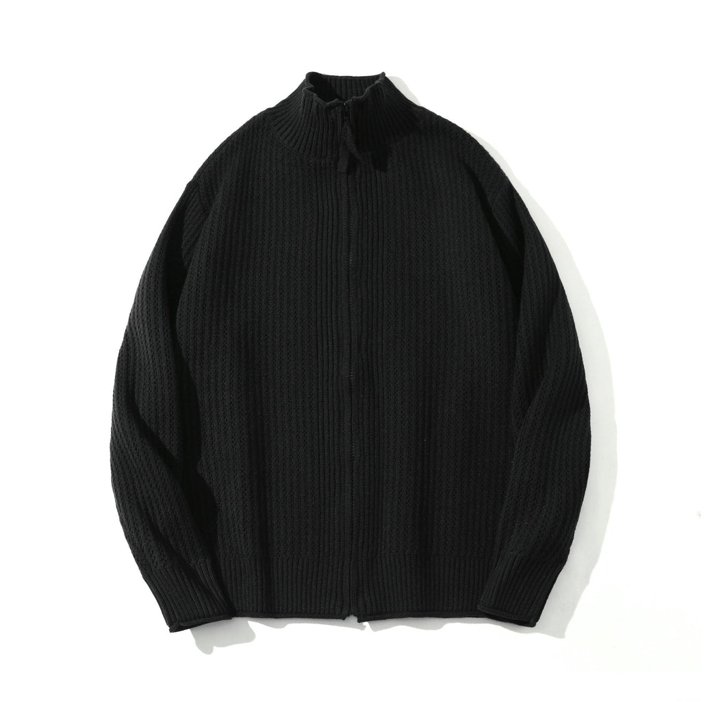 Solid Color Knit Texture Loose Casual Sweater Coat