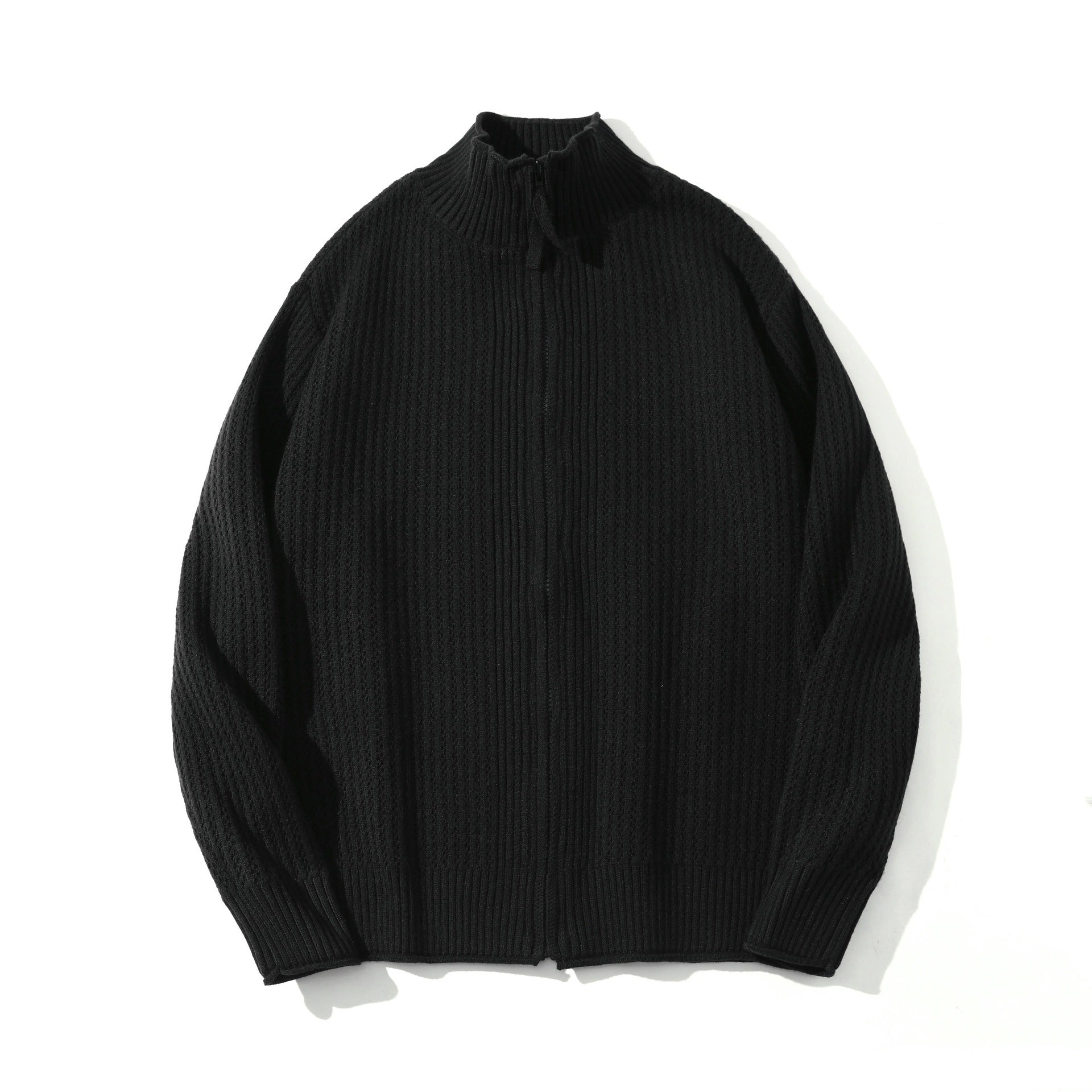 Solid Color Knit Texture Loose Casual Sweater Coat