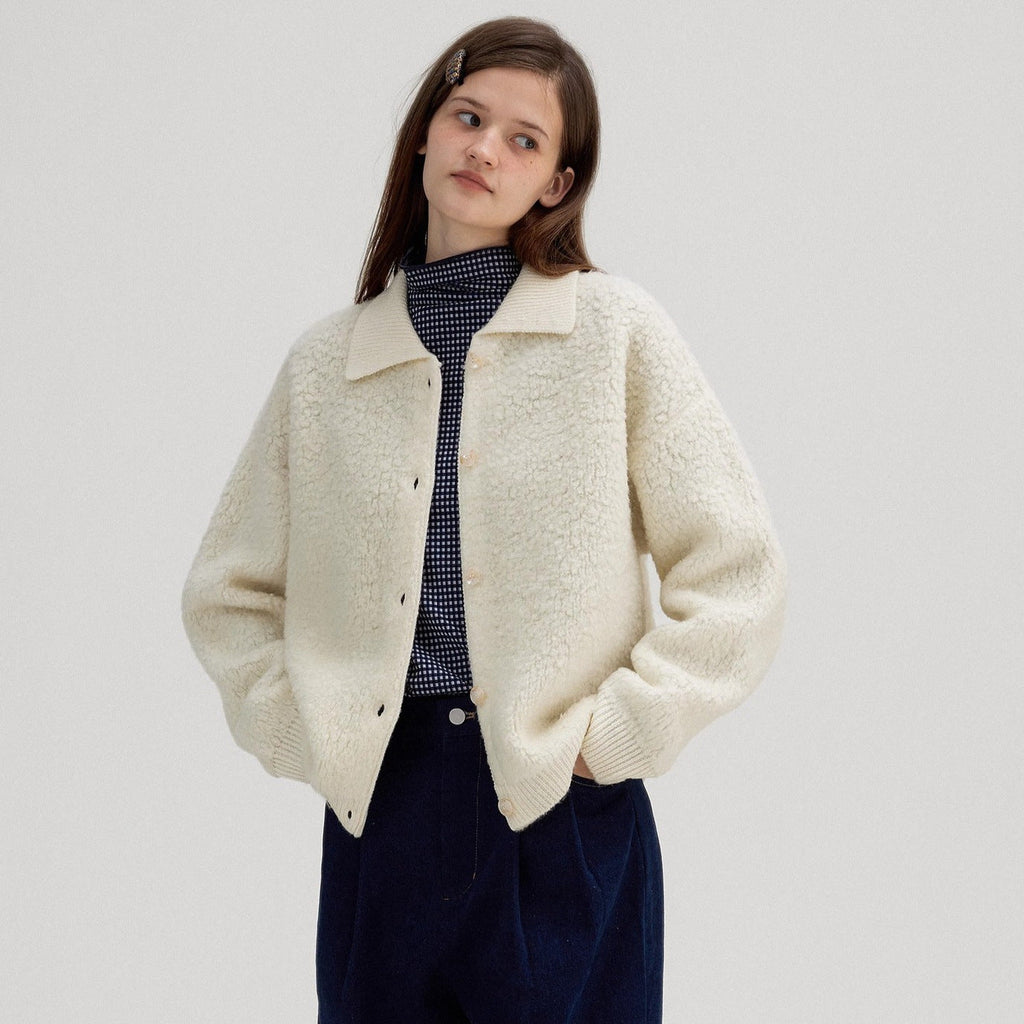 Women's Elegant  Warm Thick Lamb Fur Coat