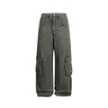 Multi-Pocket Cargo Pants Loose Wide-Leg Casual Trousers